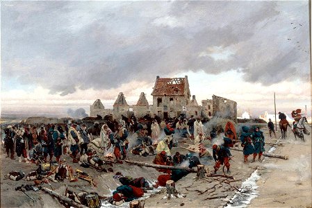 Bivouac après le combat du Bourget, 21 décembre 1870