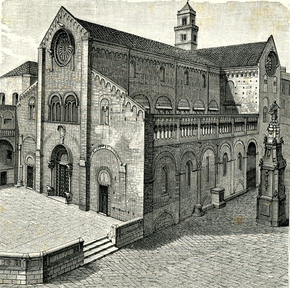 Bitonto prospetto della cattedrale incisore anonimo 1898