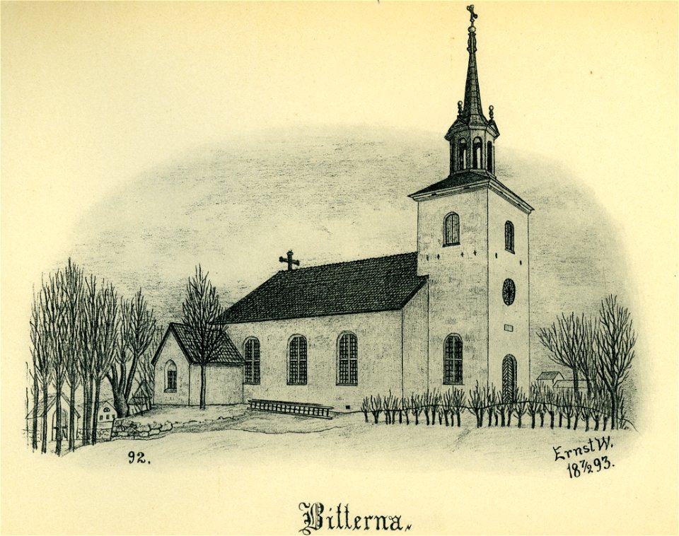 Bitterna kyrka 1893 (Ernst Wennerblad 1902)