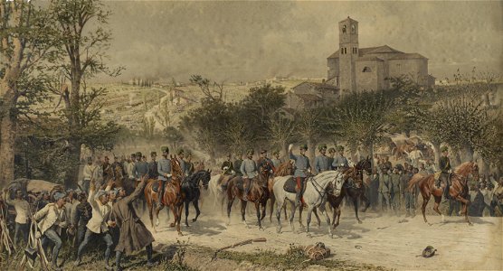 Blaas Erzherzog Albrecht nach der Schlacht von Custozza Lithographie