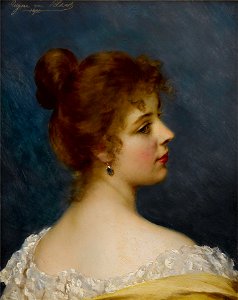 An Italian Beauty by Eugen von Blaas, 1900