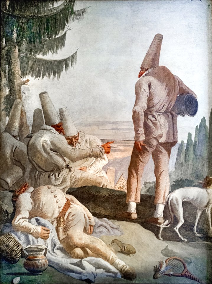 Ca' Rezzonico - Pulcinelli a riposo by Giandomenico Tiepolo
