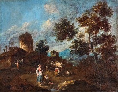Ca' Rezzonico - Paesaggio con la mungitura - Giuseppe Zais
