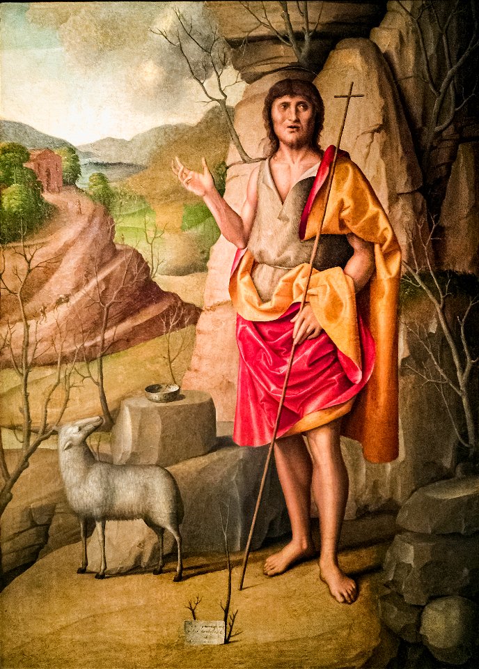 Ca' Rezzonico - San Giovanni Evangelista nel paesaggio (Inv.8) - Marco Palmezzano