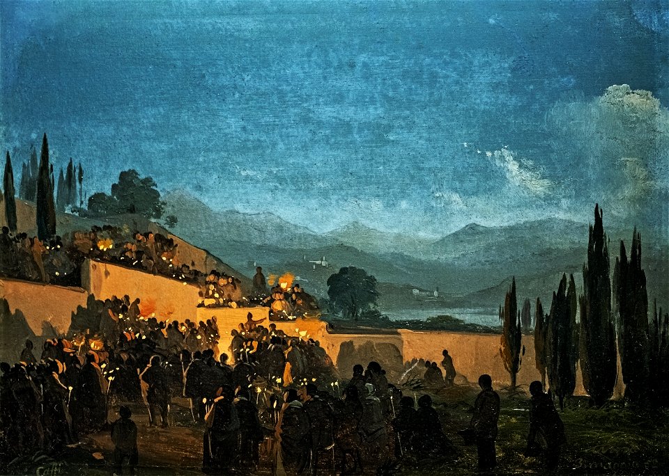 Ca' Rezzonico - Veduta notturna du Nizza (Inv.220) - Ippolito Caffi