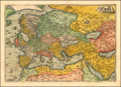 Ca. 1576 map - Europe, the Ottoman Empire and Persia