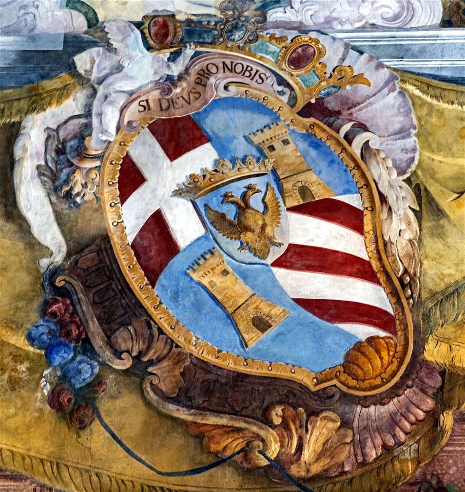 Ca' Rezzonico - Salone da ballo -Stemma delle Rezzonico - Giambattista Crosato
