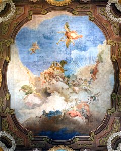 Ca' Rezzonico - Sala del Parlatorio - Concordia coniugale incoronata dalla Virtù alla presenza della Giustizia, della Prudenza, della Temperanza, della Fama,dell’Abbondanza - Costantino Cedini