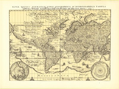 Ca. 1648 map of the world by Matthäus Merian
