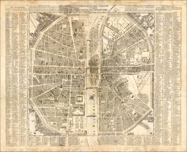 Ca. 1694 map of Paris by G. Monbard