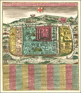 Ca. 1730 map of Jerusalem by Matthaus Seutter. Free illustration for personal and commercial use.