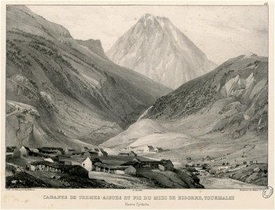 Cabanes de Tremes-Aigues (i.e. Tramezaygues) et Pic du Midi de Bigorre, Tourmalet (Hautes Pyrénées) - Fonds Ancely - B315556101 A JACOTTET 1 048