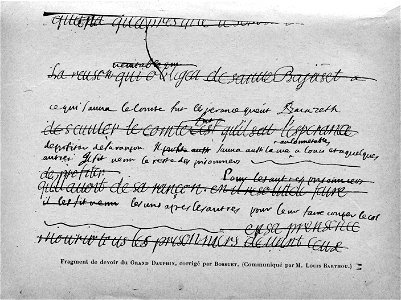 Cabanès, Éducation de Princes013 Fragment de devoir du Grand Dauphin, corrigé par Bossuet
