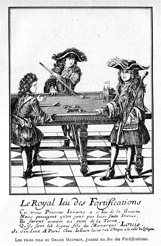 Cabanès, Éducation de Princes031 Les trois fils du Grand Dauphin, jouant au Jeu des Fortifications