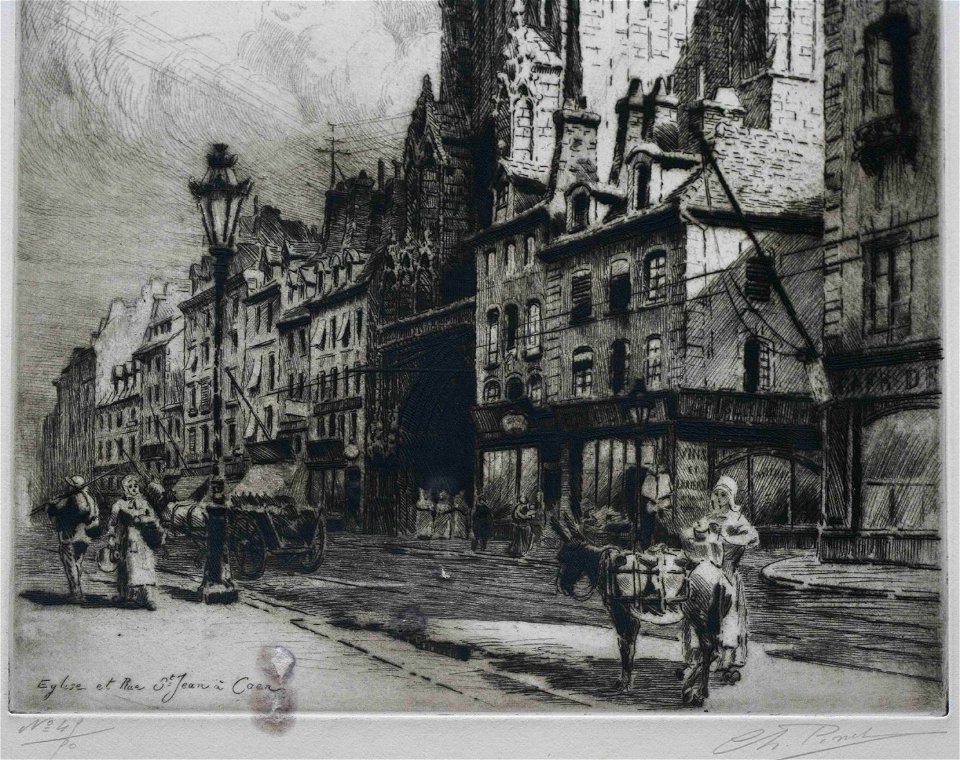 Caen - Église et Rue Saint-Jean