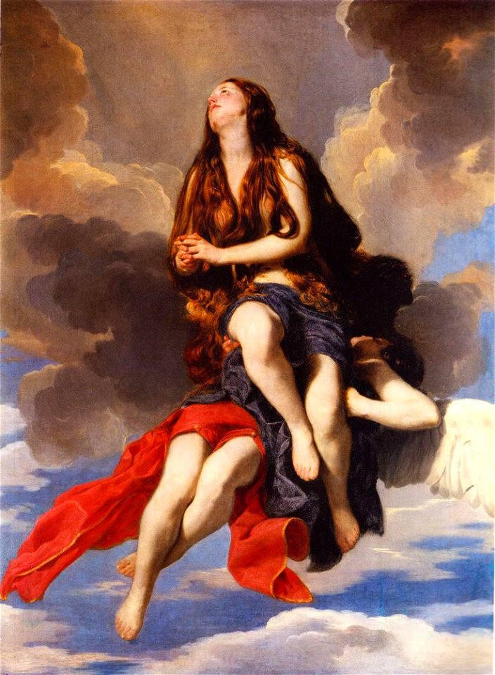 Cagnacci Maddalena sollevata da un angelo