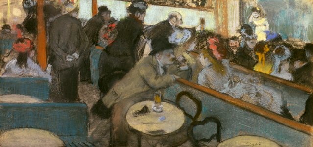 Café-Concert (The Spectators), 1876-77. Free illustration for personal and commercial use.