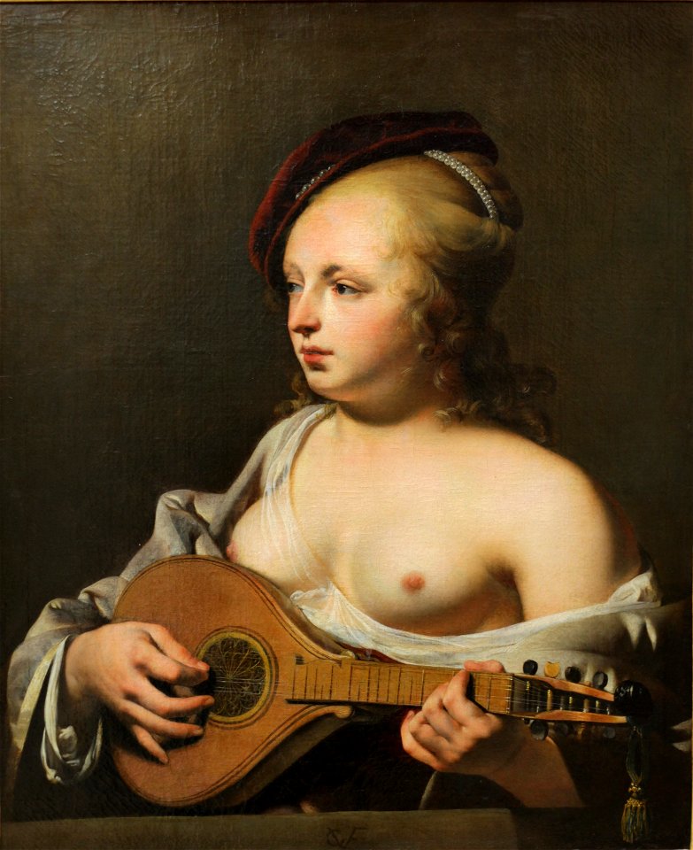 Caesar van Everdingen - Joueuse de Cistre