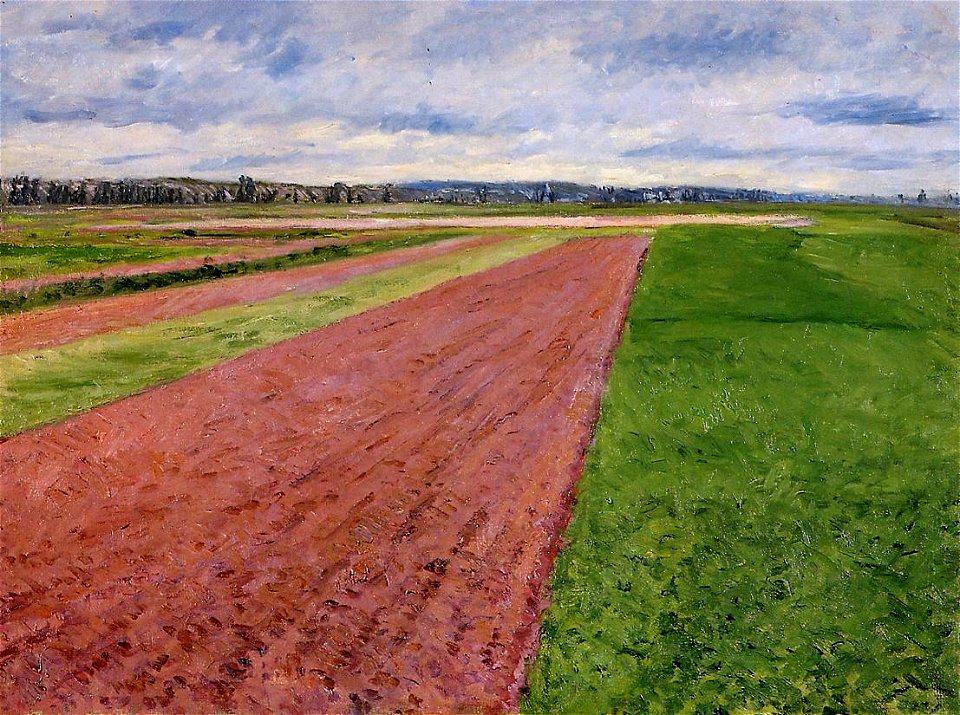 Caillebotte - Landscape - Study in Yellow and Rose, 1884