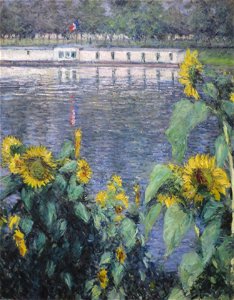 Caillebotte Tournesols au bord de la Seine1885