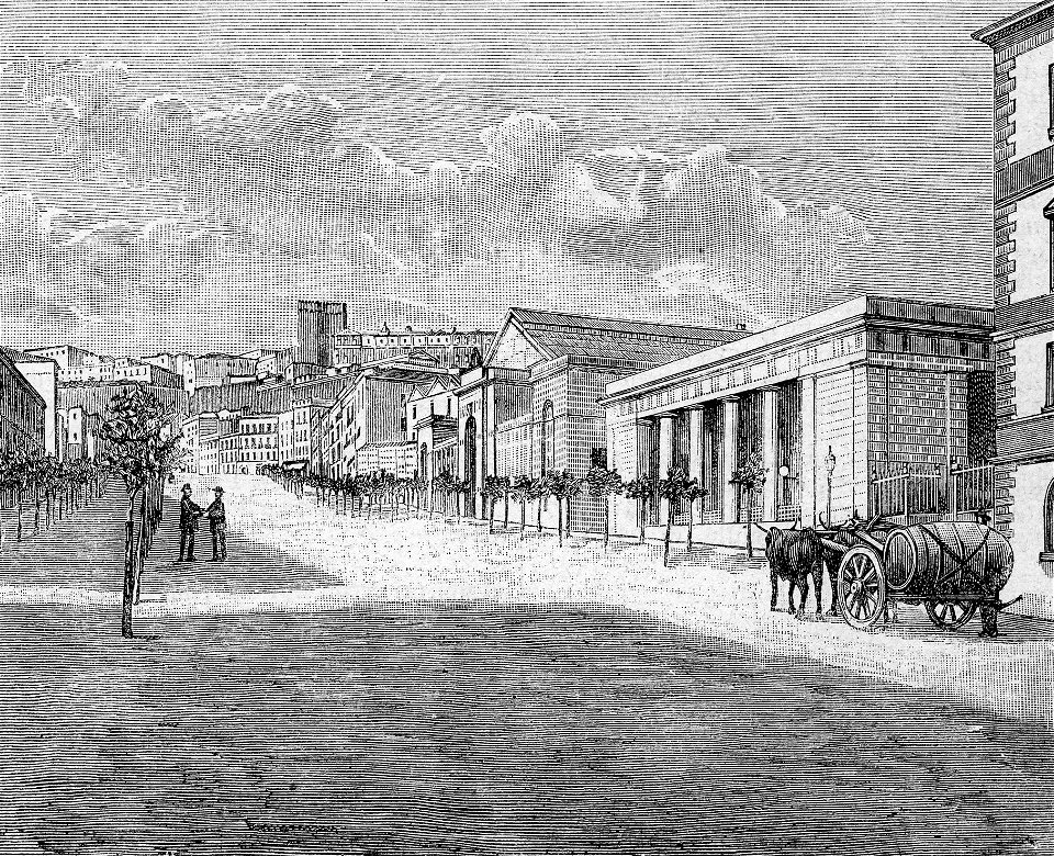 Cagliari – Largo Carlo Felice (xilografia)