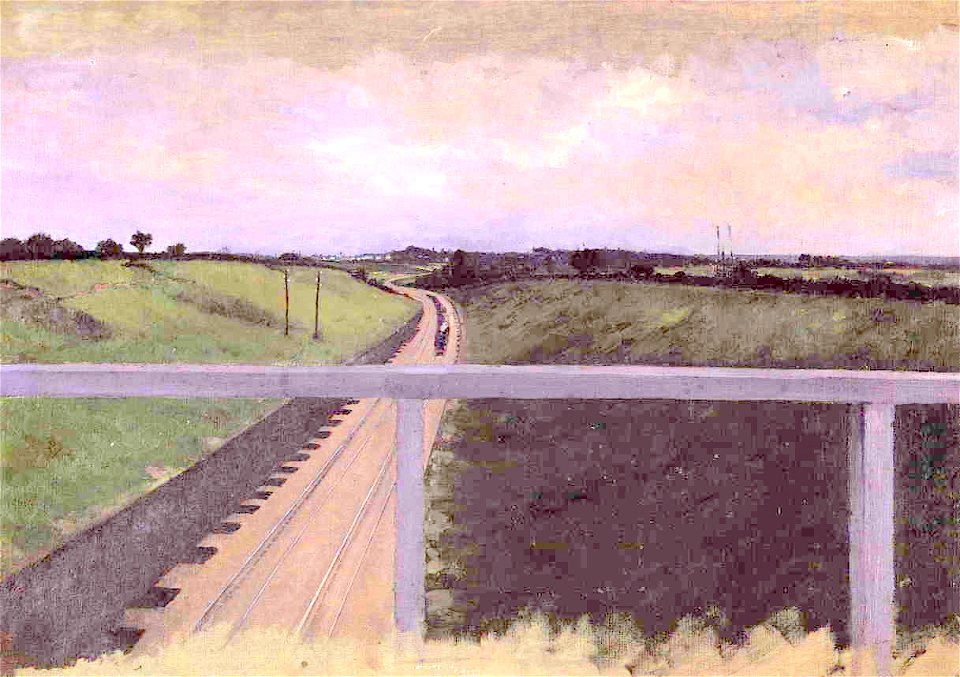 Caillebotte - Landscape with Railway Tracks, circa 1872