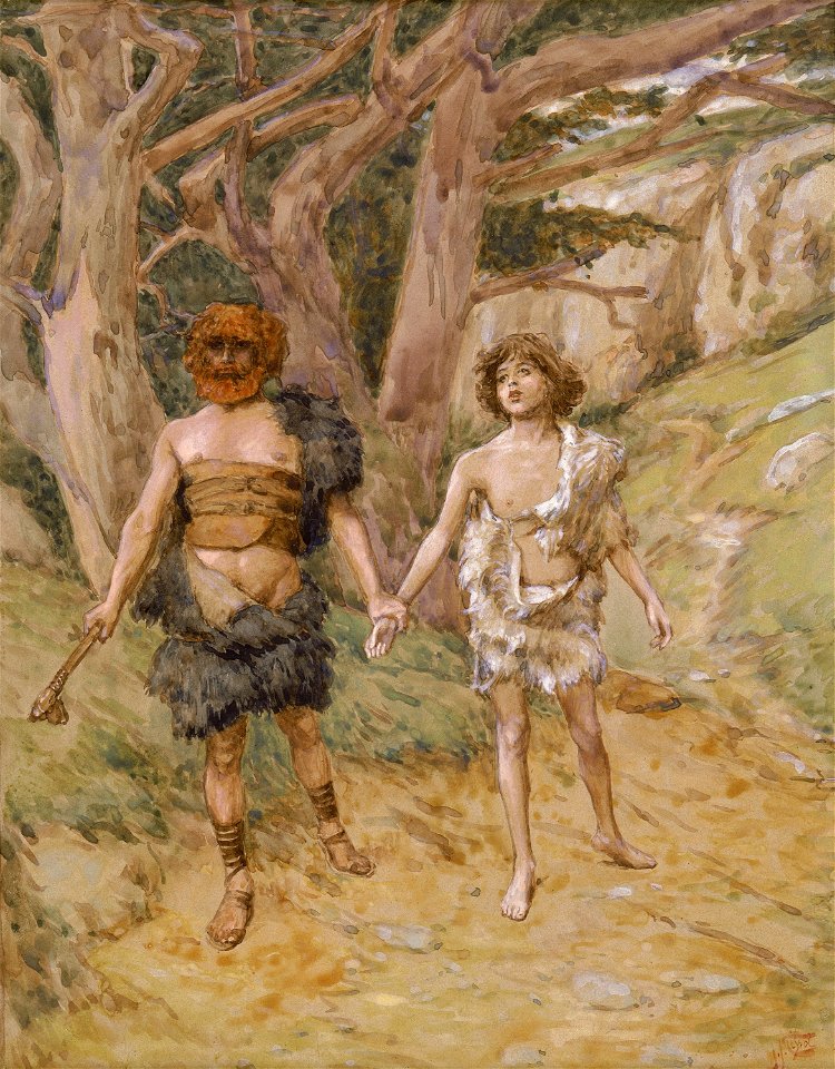 Cain leadeth abel to death tissot