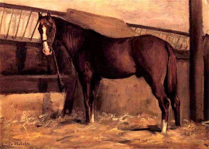 Caillebotte - Yerres, Reddish Bay Horse in the Stable, circa 1871-1878