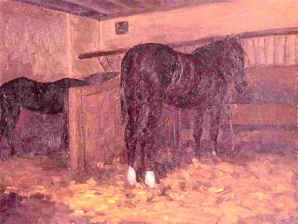 Caillebotte - Horses in the Stable, circa 1874