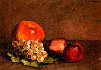 Caillebotte - Peaches, Apples and Grapes on a Vine Leaf, circa 1871-1878