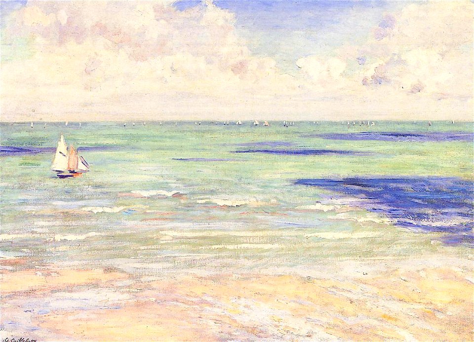 Caillebotte - Seascape, Regatta at Villers, circa 1880-1884