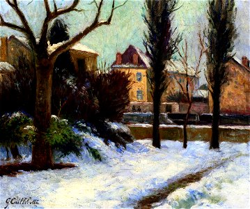 Caillebotte - Winter Landscape, circa 1887-1888. Free illustration for personal and commercial use.