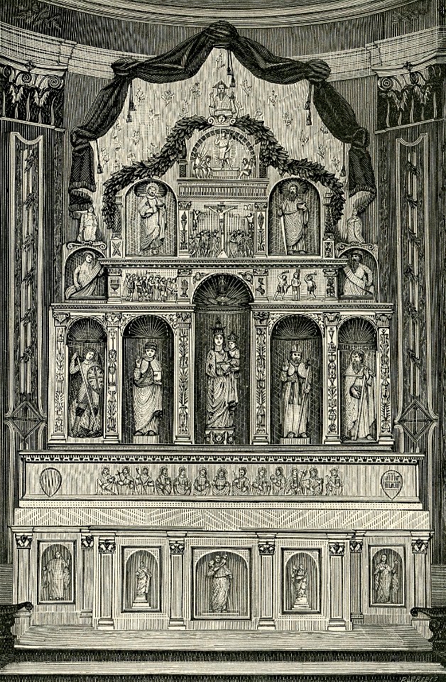 Calatafimi custodia in marmo nella tribuna della chiesa matrice xilografia di Barberis 1892