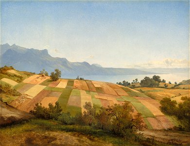 Swiss Landscape-1830-Alexandre Calame. Free illustration for personal and commercial use.
