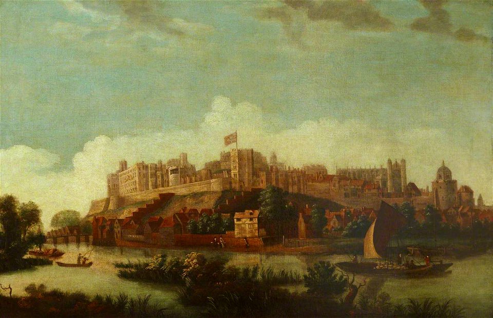British (English) School - View of Windsor Castle from the River Thames - 515640 - National Trust