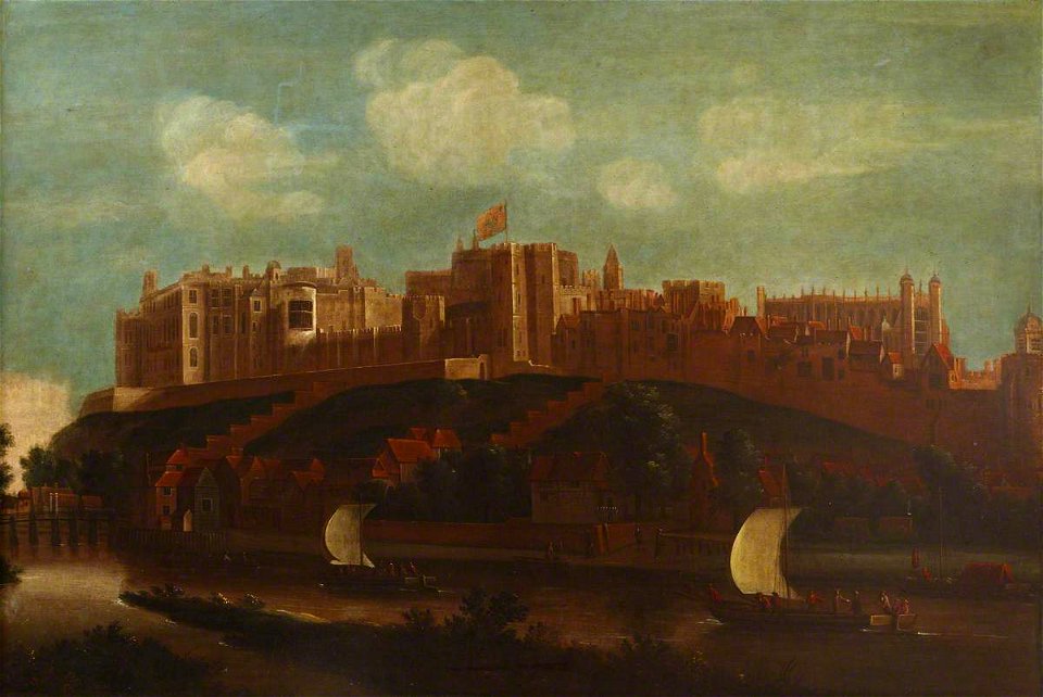 British (English) School - View of Windsor Castle, and Boats on the River Thames - 515768 - National Trust