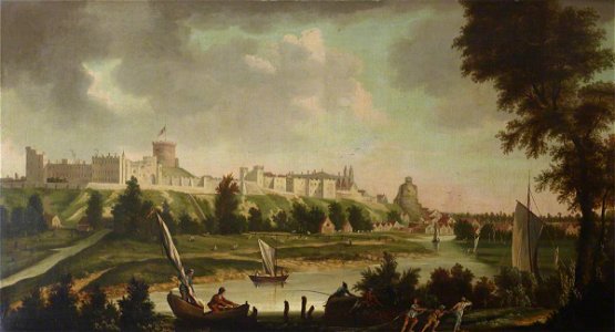 British (English) School - View of Windsor Castle from the River Thames - 515661 - National Trust