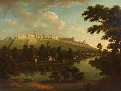 British (English) School - View of Windsor Castle, with the River Thames and Figures in the Foreground - 515835 - National Trust