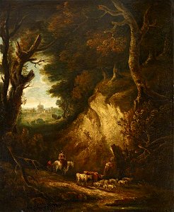 British (English) School - View of Windsor Castle, with a Horseman, Cattle and Sheep - 515650 - National Trust