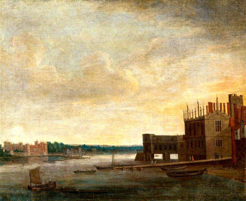 British (English) School - View of the Thames with the Old Palace of Whitehall Looking towards Lambeth, London - 1257190 - National Trust