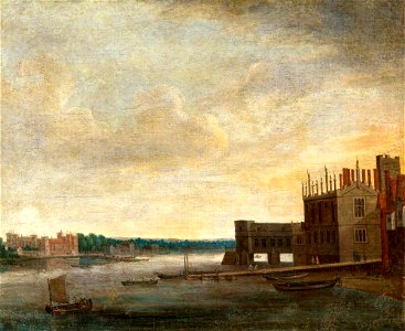 British (English) School - View of the Thames with the Old Palace of Whitehall Looking towards Lambeth, London - 1257190 - National Trust