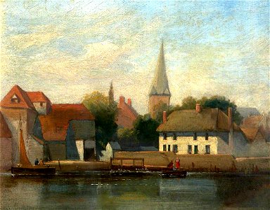 British (Norwich) School - A Riverside Town - 830816 - National Trust