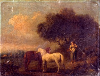 British - Landscape with Horses - Google Art Project