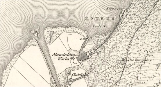 British Aluminium Company Foyers on OS Map