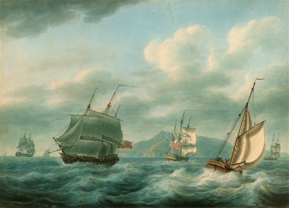 British Men-of-War in a Fresh Breeze P9748