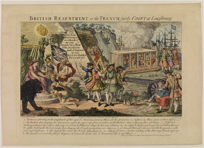 British Resentment of the French fairly Coopt at Louisbourg (caricature) RMG PW3915