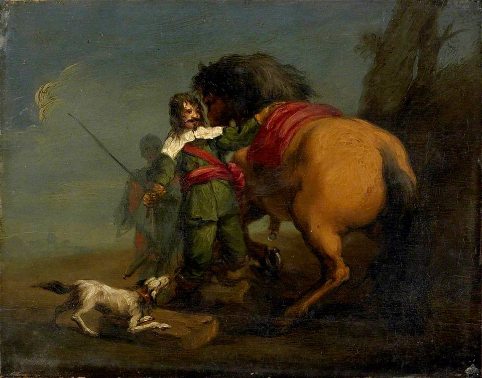 British School (possibly) - A Cavalier with a Horse and a Dog - 564856 - National Trust