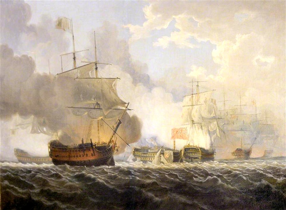 British School - An Engagement between French and British Men-of-War - 1175966 - National Trust