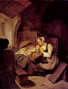 Cornelis Bega - Interieur met moeder en kind - 552 - Städel Museum