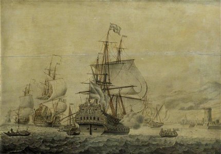 Cornelis Bouwmeester (c.1652-1733) - Dutch and English Ships Arriving at Naples - BHC1898 - Royal Museums Greenwich